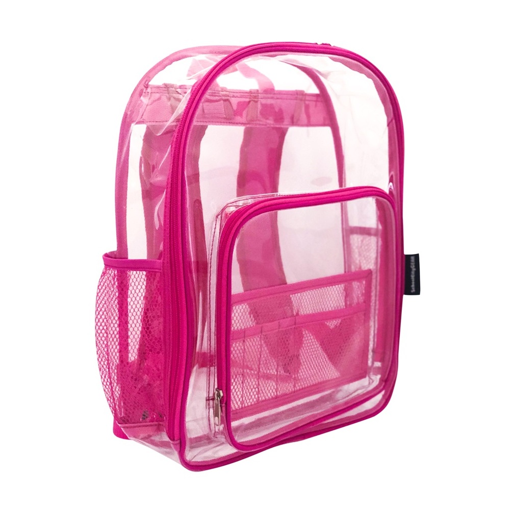 Hot Pink Transparent Backpack/Bookbag